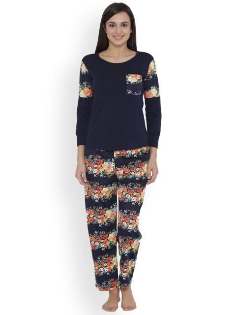 

Clovia Blue Printed Lounge Set LS0285R08XL