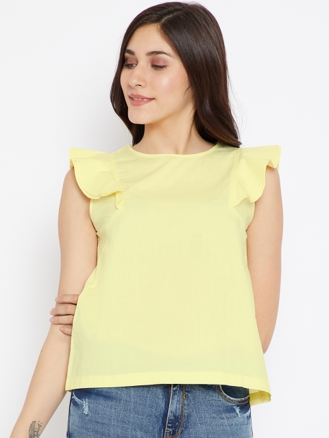 

Madame Women Yellow Solid Top