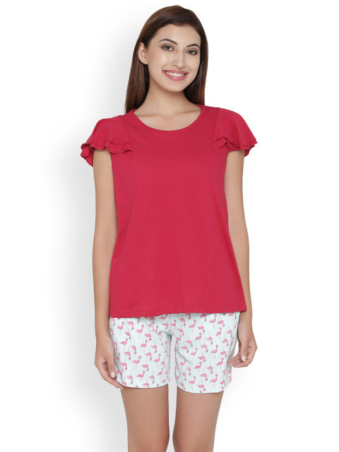 

Clovia Pink Solid Lounge Set LS0220P22XL
