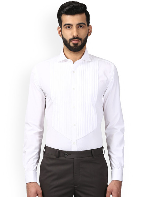 

Next Look Men White Slim Fit Self Design Formal Shirt