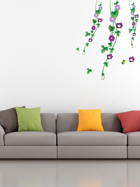 

Cortina Purple & Green Floral Sticker