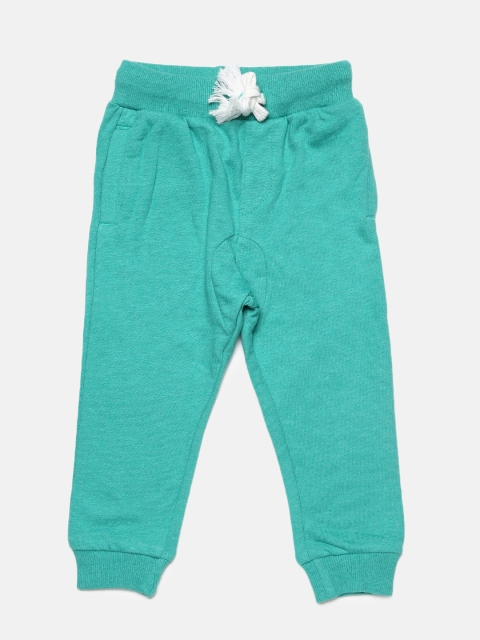 

MINI KLUB Boys Turquoise Blue Regular Fit Solid Joggers