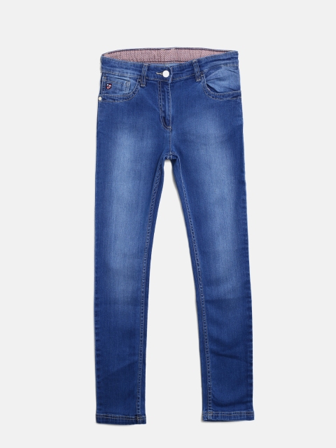 

U.S. Polo Assn. Kids Girls Blue Mid-Rise Clean Look Stretchable Jeans