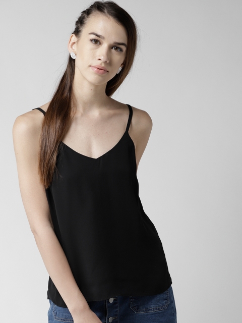 

FOREVER 21 Women Black Solid A-Line Top
