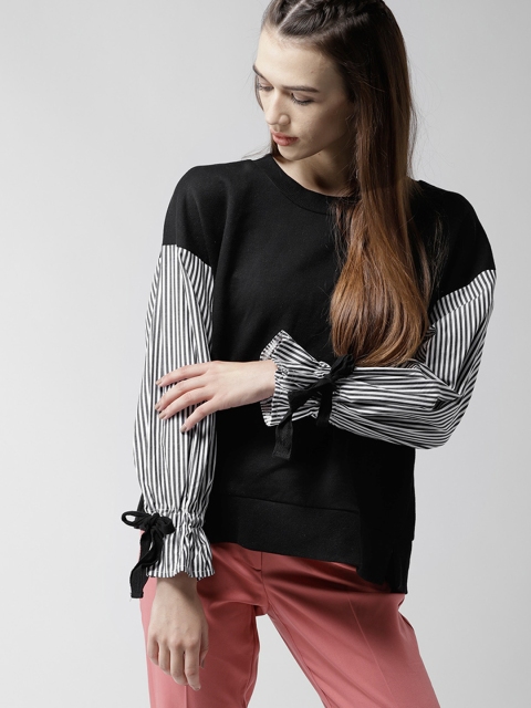 

FOREVER 21 Women Black Solid Sweatshirts