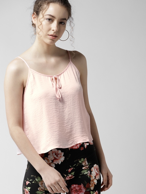 

FOREVER 21 Women Pink Solid A-Line Top