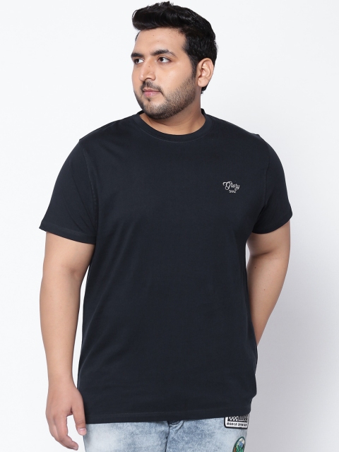 

Dream of Glory Inc Men Navy Solid Round Neck T-shirt, Navy blue