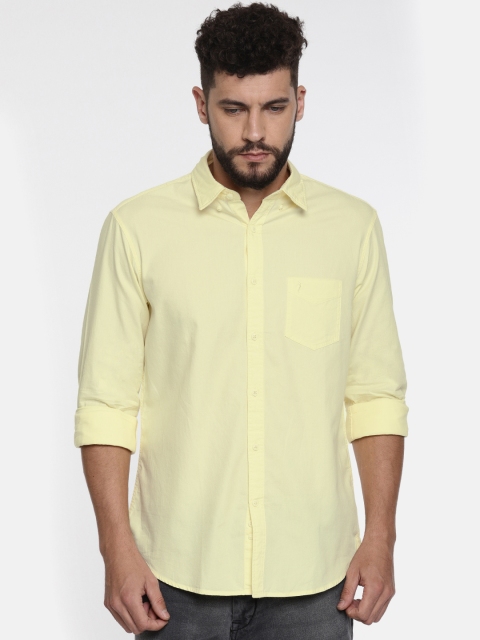 

Indian Terrain Men Yellow Slim Fit Solid Casual Shirt