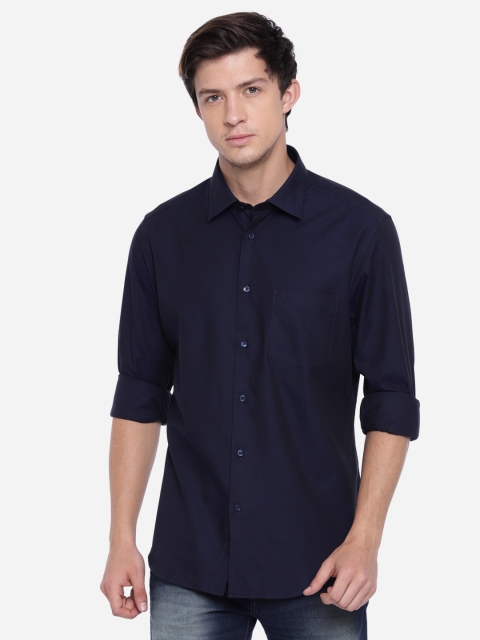 

Indian Terrain Men Navy Slim Fit Solid Casual Shirt, Navy blue