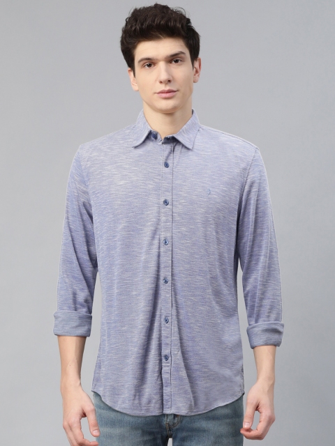 

Indian Terrain Men Blue Slim Fit Solid Casual Shirt