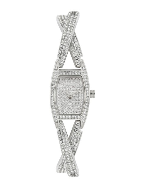 

DKNY Women Silver-Toned Stone-Studded Dial Watch NY8681