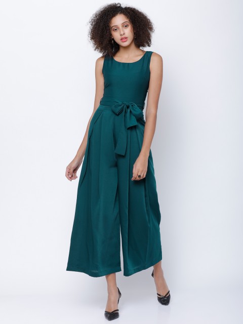 

Tokyo Talkies Teal Solid Basic Jumpsuit