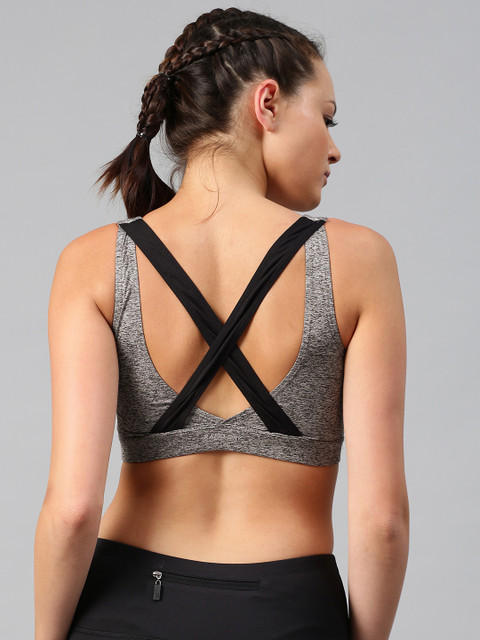 

HRX by Hrithik Roshan Grey Melange Solid Non-Wired Lightly Padded Sports Bra HRX-AW18-WK