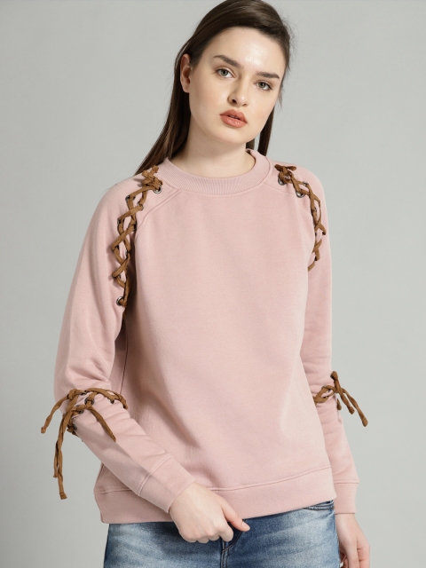 

Roadster Women Mauve Solid Sweatshirt