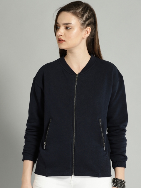 

Roadster Women Navy Solid Sweatshirt, Navy blue