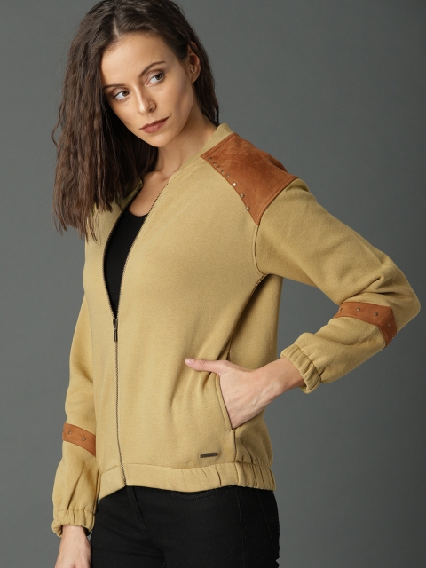 

Roadster Women Mustard Yellow Colourblock Sweatshirt