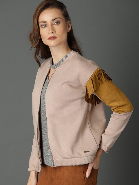 

Roadster Women Pink Solid Sweatshirt