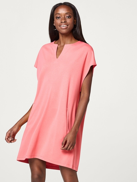 

ESPRIT Women Pink Solid A-Line Dress