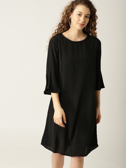 

ESPRIT Women Black Solid A-Line Dress
