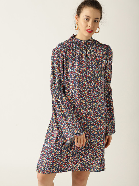 

ESPRIT Women Navy Blue Printed Shift Dress