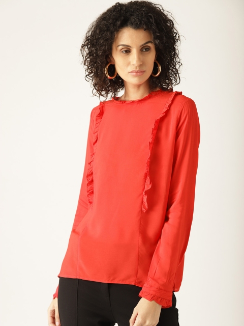 

ESPRIT Women Red Solid Top