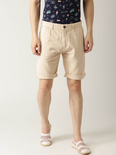 

ESPRIT Men Beige Solid Relaxed Slim Fit Regular Shorts