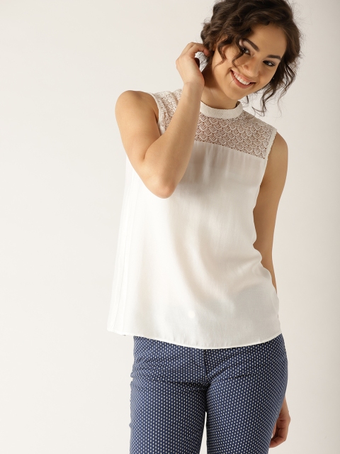 

ESPRIT Women White Solid Top