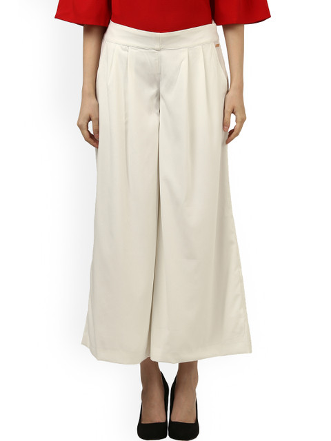

Park Avenue Woman Women White Regular Fit Solid Culottes