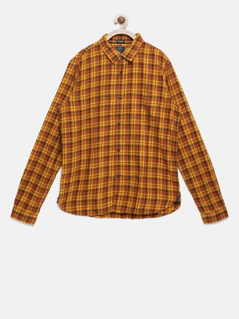 

Indian Terrain Boys Orange Regular Fit Checked Casual Shirt