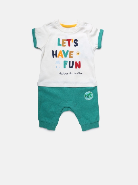 

MINI KLUB Boys Green Romper with Cap