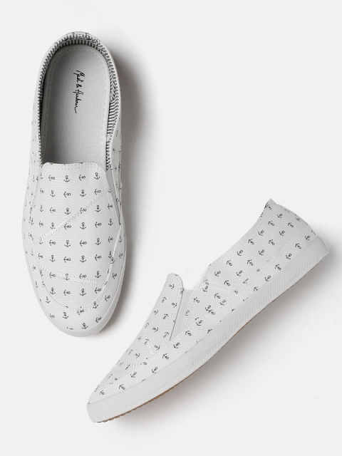 

Mast & Harbour Men White Slip-On Sneakers