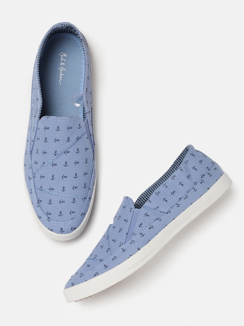 

Mast & Harbour Men Blue Slip-On Sneakers