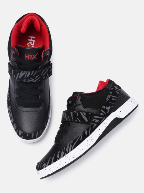 

HRX by Hrithik Roshan Men Black Printed Hoop Life Sneakers