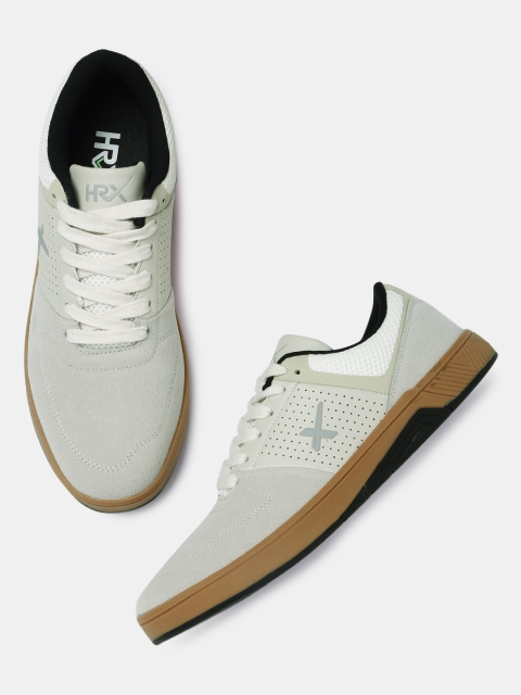 

HRX by Hrithik Roshan Men Grey Suede Board Life Sneakers
