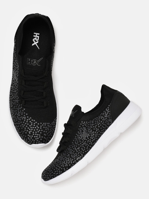 

HRX by Hrithik Roshan Women Black Printed Knit Run 1.0 Shoes