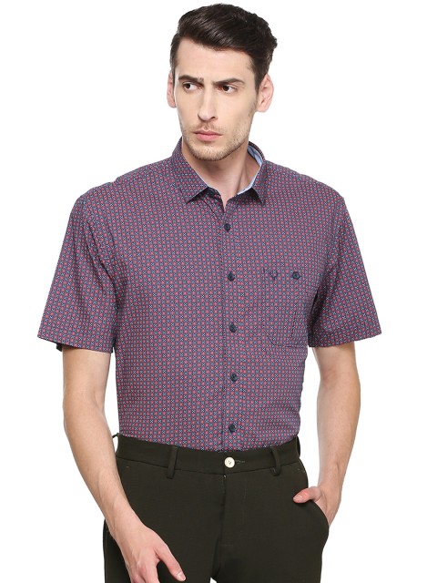 

Allen Solly Men Purple & Blue Slim Fit Printed Casual Shirt
