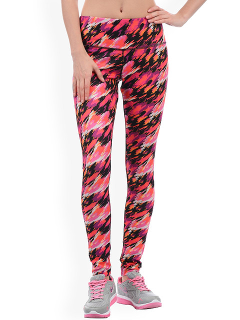 

Sweet Dreams Women Pink & Black Printed Workout Tights