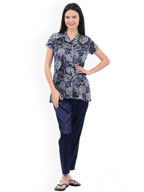 

Sweet Dreams Women Navy Blue Printed Night Suit