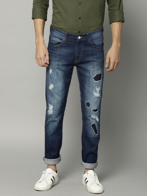 

French Connection Men Blue Slim Fit Mid-Rise Mildly Distressed Stretchable Jeans