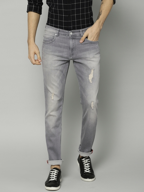

French Connection Men Grey Slim Fit Mid-Rise Mildly Distressed Stretchable Jeans