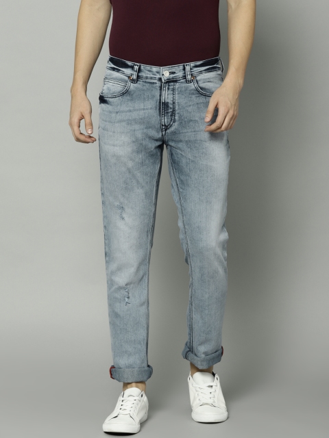 

French Connection Men Blue Slim Fit Mid-Rise Low Distress Stretchable Jeans