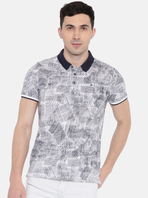 

Killer Men White & Black Printed Polo Collar T-shirt