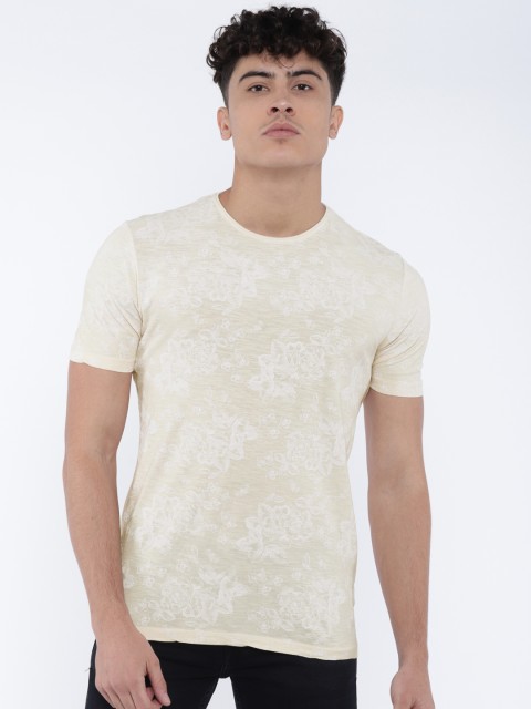 

Killer Men Beige Printed Round Neck T-shirt