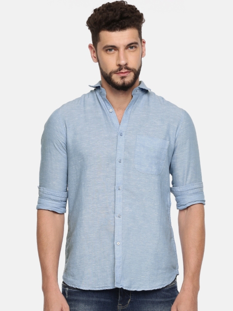 

Killer Men Blue Slim Fit Solid Casual Shirt