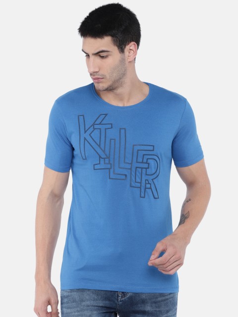 

Killer Men Blue Printed Round Neck T-shirt