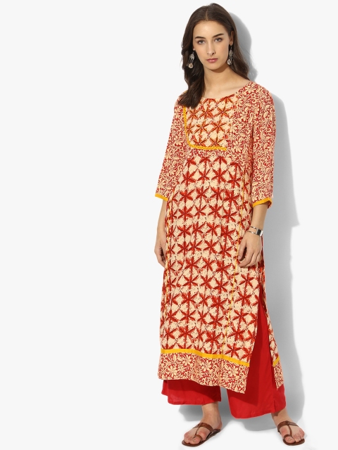 

Sangria Women Maroon Printed A-Line Kurta