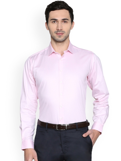 

Van Heusen Men Pink Slim Fit Printed Formal Shirt