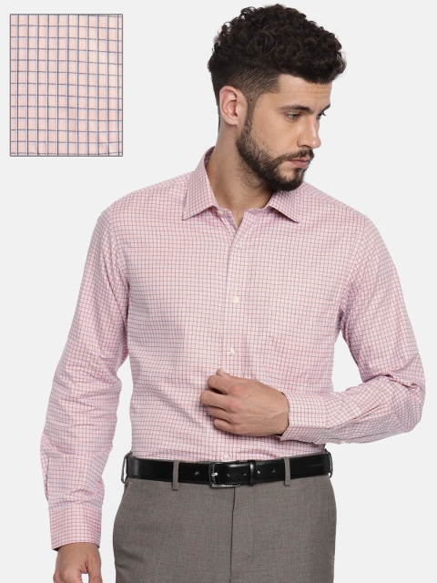 

Arrow Men Pink & Blue Regular Fit Checked Formal Shirt
