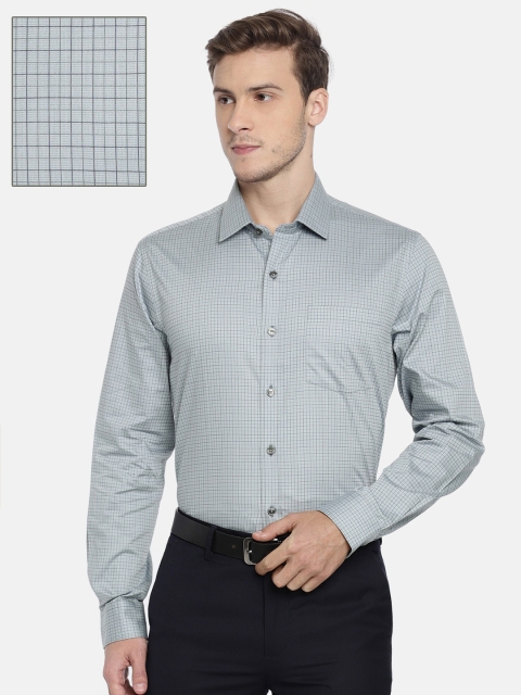 

Arrow Men Grey & Blue Slim Fit Checked Formal Shirt