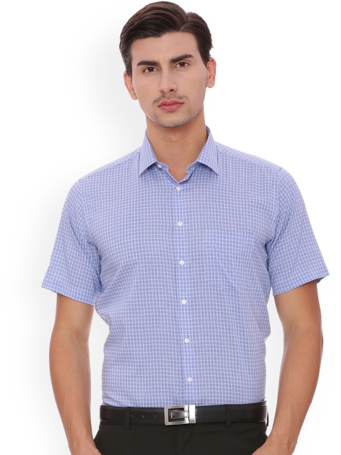 

Van Heusen Men Blue Regular Fit Checked Formal Shirt